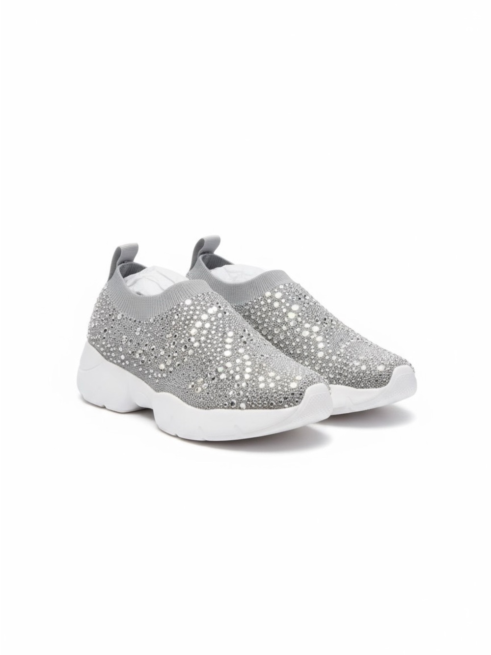 Lauren Lorraine Women’s Silver Slip-On Sparkle Sneakers Size 6.5